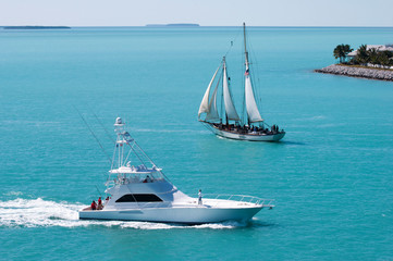 Key West Yacht and A Sailboat