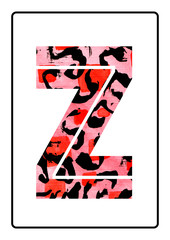 Abstract Painting Watercolor Typography Letter Z