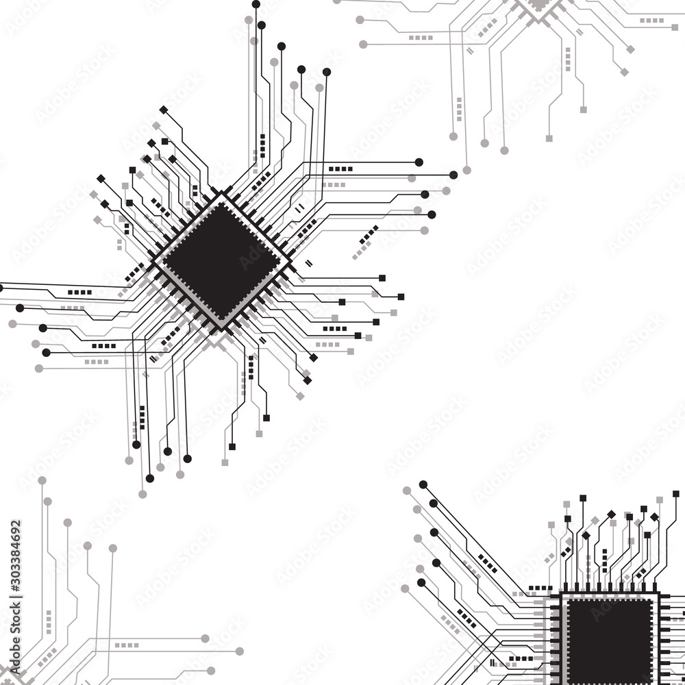 Poster design background tech with concept circuit board pcb. simple and modern vector eps 10.