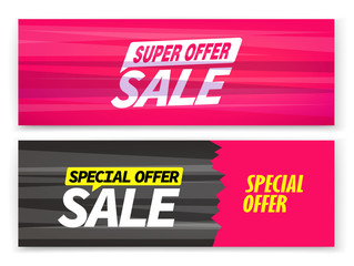 Super sale banners vector sale. Advertising banners collection