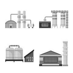 Isolated object of factory and industry sign. Collection of factory and architecture vector icon for stock.