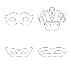 Vector illustration of masquerade and mystery icon. Set of masquerade and festival stock symbol for web.