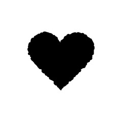 Fototapeta na wymiar Heart icon. Black silhouette. Vector drawing. Isolated object on a white background. Isolate.