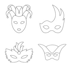Vector design of masquerade and mystery sign. Set of masquerade and festival stock vector illustration.
