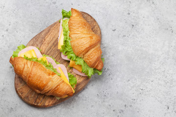 Fresh croissant sandwich