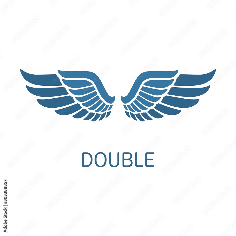 Aufkleber double wing. duplication. double support. vector icon, design element.