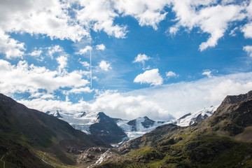 Fototapeta na wymiar Forni glacier panorama in Ortler Alps, Stelvio National Park, Italy