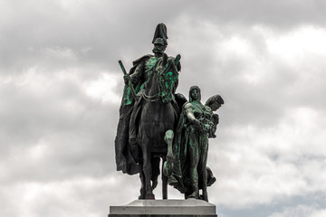Full front view of the monumental statue of Emperor William I