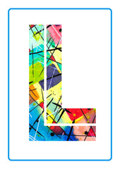 Abstract Painting Watercolor Typography Letter L