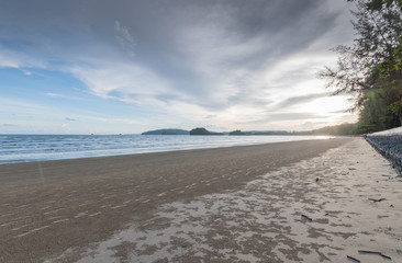 Sea beach and blue sky, Krabi, Thailand.