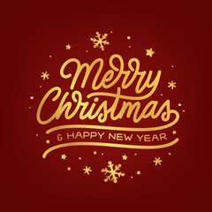 Merry Christmas greeting card. Vector illustration.