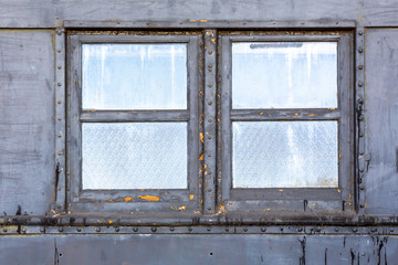 windows from an old train car background