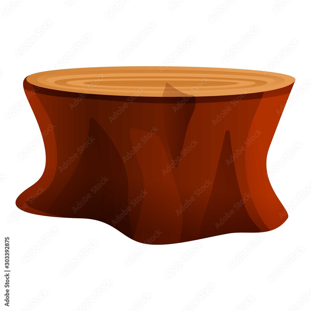Poster big tree stump icon. cartoon of big tree stump vector icon for web design isolated on white backgrou