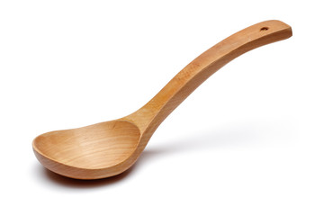 Wooden spoon isolated on white background