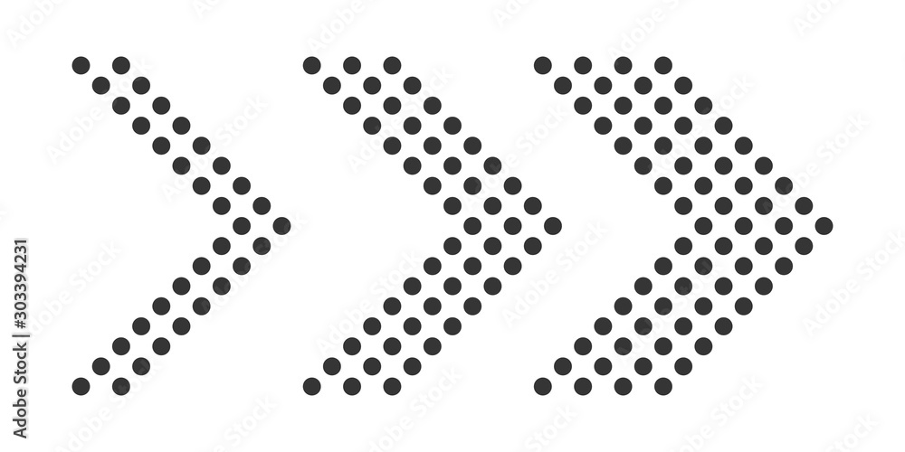 Canvas Prints set of dotted arrows - vector.