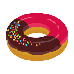 Doughnut vector icon.Cartoon vector icon isolated on white background doughnut.