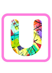 Fototapeta premium Abstract Painting Watercolor Typography Letter 