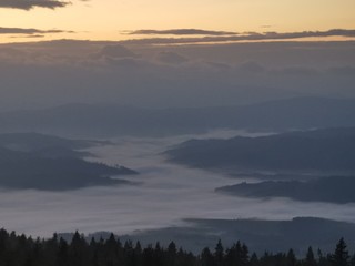 sunset in mountains