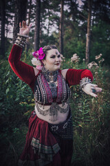 Tribal dancers in the forest