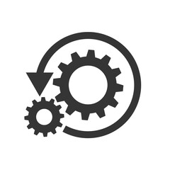 Vector gear reload icon with arrow.