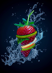 Mix of Juicy strawberry strawberry Strawberry cocktail