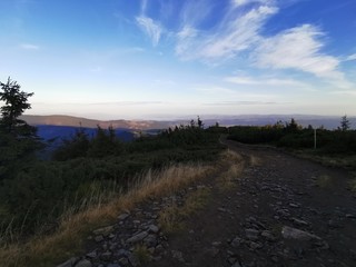 sunset on the road