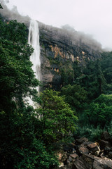 waterfall in the mountains - Scene of amazing Diyaluma waterfall in Sri Lanka