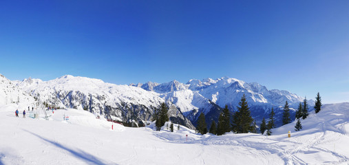 Fototapeta na wymiar holiday at the foot of Mont Blanc, France