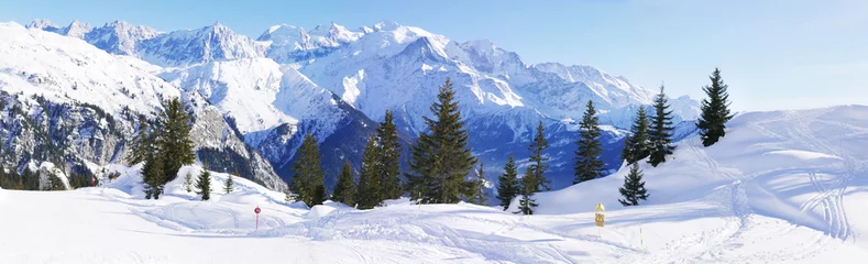 Crédence de cuisine en verre imprimé Mont Blanc vacances au pied du Mont Blanc, France