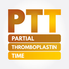 PTT - Partial Thromboplastin Time acronym, medical concept background