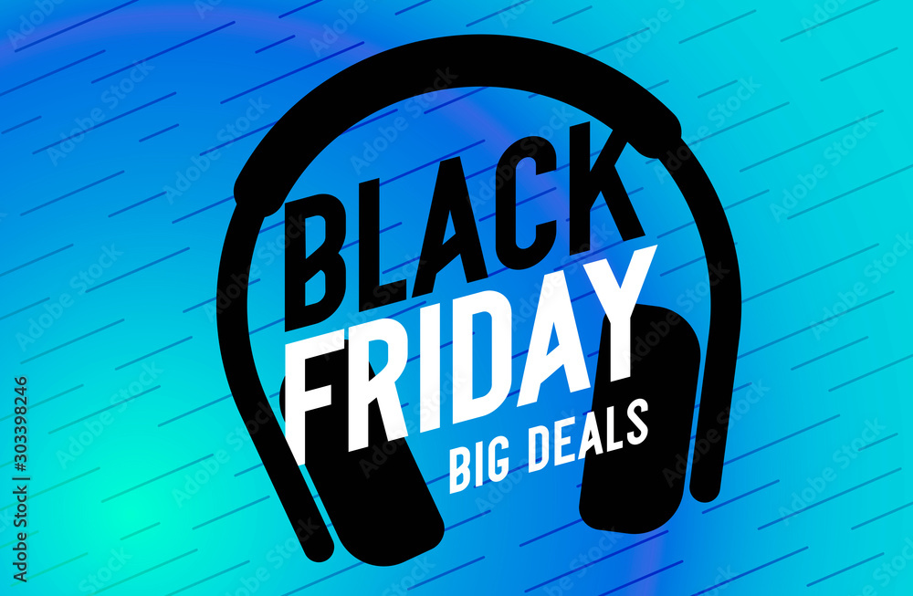 Wall mural banner-black friday-music-blue