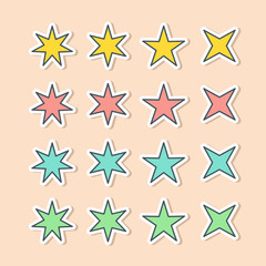 Obraz premium Star icon pictogram set in vector flat style