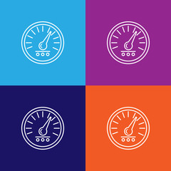 speedometer icon. Element of racing for mobile concept and web apps icon. Thin line icon for website design and development, app development. Premium icon on colored background