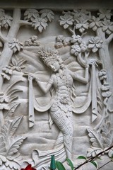 Stone bas-relief with dancing Indian girl in the Sea garden of Varna (Bulgaria)