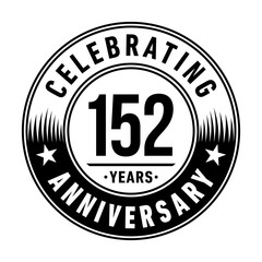152 years anniversary celebration logo template. Vector and illustration.
