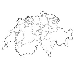 flag of Basel-Stadt canton on map of switzerland