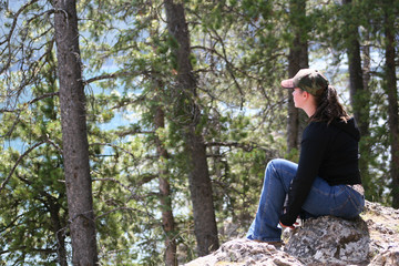 young woman in the forest