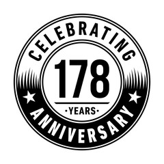 178 years anniversary celebration logo template. Vector and illustration.