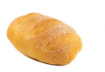 Fresh Homemade bread food from natural flour, good for everyone's breakfast on a white background..