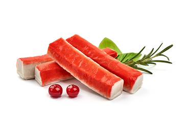 Crab sticks, isolated on white background