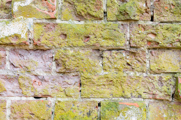 Fragment of a brick wall of an old building