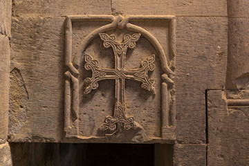 The amazing carved patterns on the medieval khachkars, created by 13th century carver Pavgos in Goshavank Monastery, Gosh, Armenia.