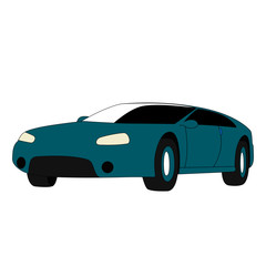Hatchback blue vector illustration isolated