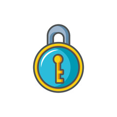 round padlock key protection safety fill