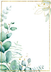 Watercolor floral frame - 303410870