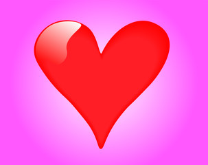 red heart on pink background