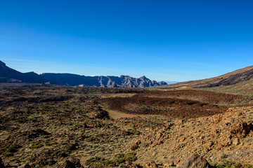 Fototapeta na wymiar Trek through Las Canadas National park, Pico del Teide, Tenerife