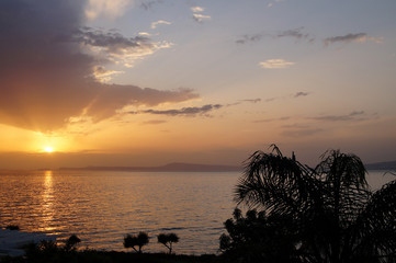 Gulf of Naples in the evening. Sunset. View from Castellammare di Stabia. Italy