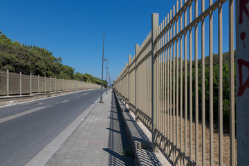 Fototapeta premium Road to the sea in the city of Castel Volturno in Italy