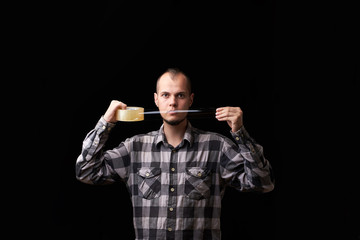 physical violence against men. young guy suffering from domestic violence